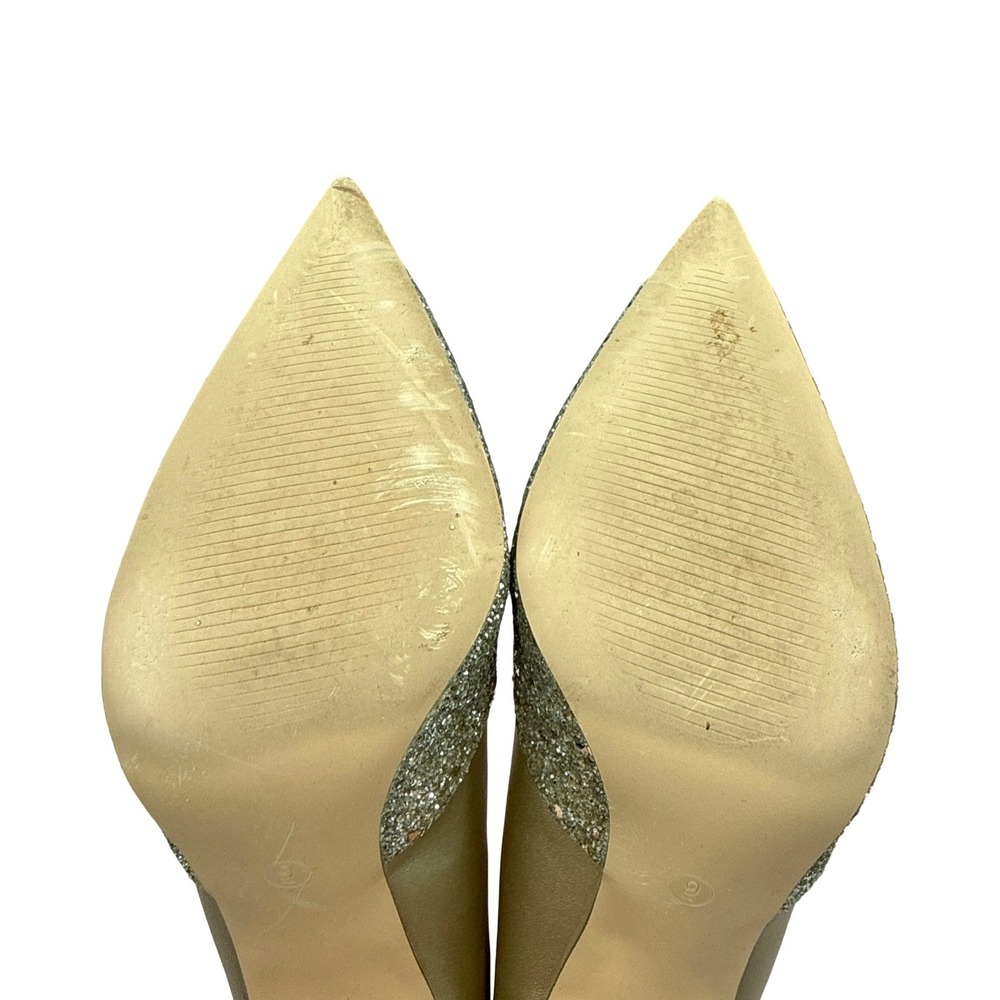 Gold Glitter Pointed Toe Pumps Womens Size 9 Stiletto Evening Party Heels - Picture 9 of 13